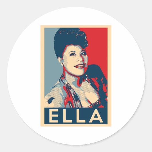 Ella Fitzgerald Ronde Sticker (Voorkant)