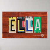 ELLA Licence Plaque Lettrer Nom Signer Poster (Devant)