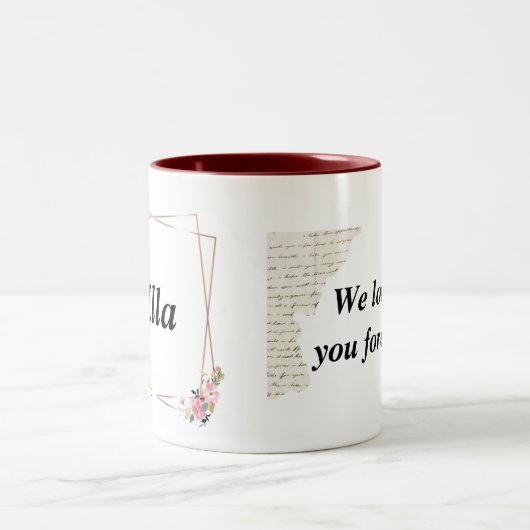Ella name Mug – Custom Coffee Cup with An Tweekleurige Koffiemok (Center)