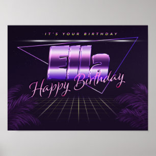 Ella Name Vorname retro Poster Geburtstag