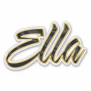 Ella noir or lettrage Autocollant Stickers