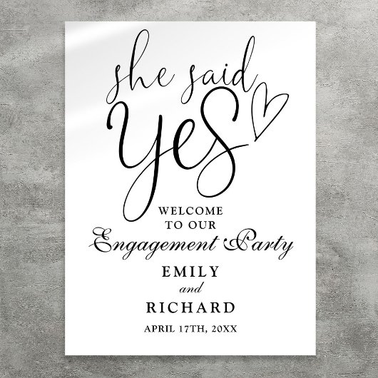 Elle A Dit Oui Affiche de bienvenue Du Parti Engag