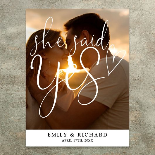 Elle A Dit Oui Affiche de bienvenue Photo Party En