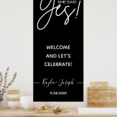 Elle a dit Oui bannière noir Accueil engagé Poster (Cuisine)