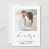 Elle A Dit Oui Calligraphie Engagement Invitation (Devant)