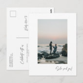 Elle a dit oui Carte de fete de fiançailles Photo (Devant / Derrière)