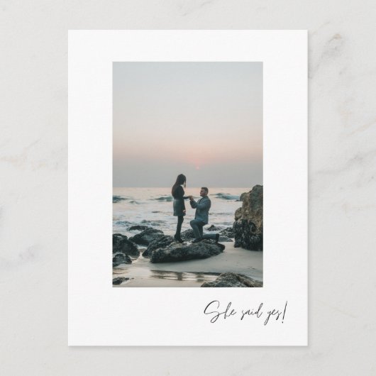 Elle a dit oui Carte de fete de fiançailles Photo (Devant)