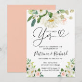 Elle A Dit Oui Engagement Foire Invitation Florale (Devant / Derrière)