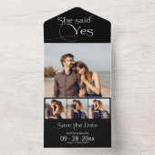 Elle A Dit Oui Faire-part Fiançailles Enregistrer  (À l'intérieur)