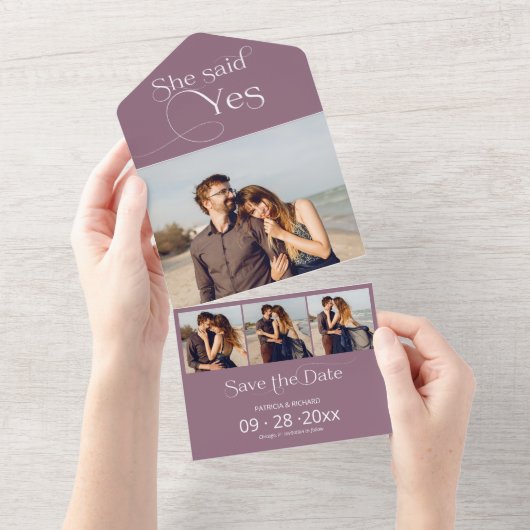 Elle A Dit Oui Faire-part Fiançailles Enregistrer (Déchirure)