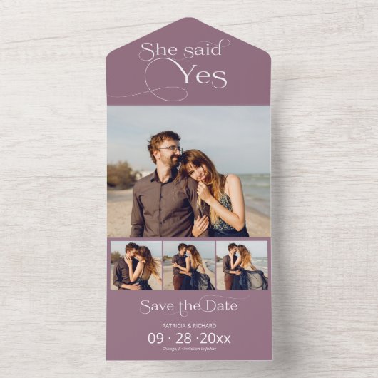 Elle A Dit Oui Faire-part Fiançailles Enregistrer (À l'intérieur)