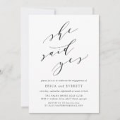 Elle A Dit Oui | Invitation de la partie d'engagem (Devant)