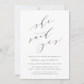 Elle A Dit Oui | Invitation de la partie d'engagem (Devant)