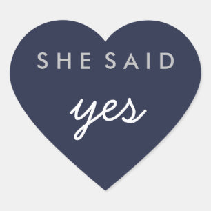 Elle A Dit Oui Mariage Fiançailles Sticker Argent