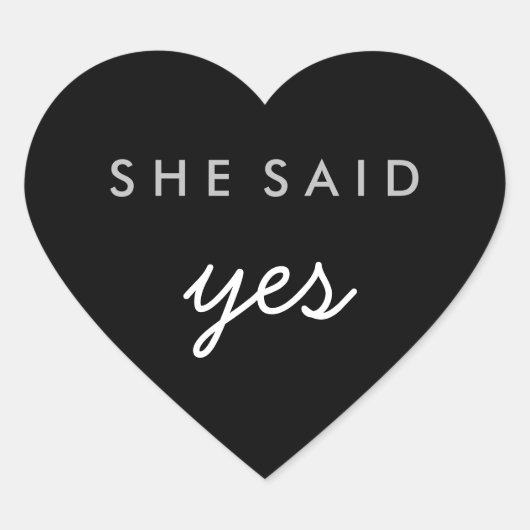 Elle A Dit Oui Mariage Fiançailles Sticker Argent (Devant)
