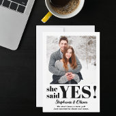 Elle a dit oui Photo Faire-part de fiançailles