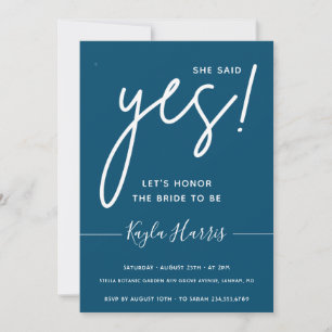 Elle a dit Oui Simple Invitation de douche nuptial