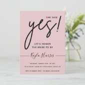 Elle a dit Oui Simple Invitation de douche nuptial (Debout devant)