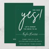 Elle a dit Oui Simple Invitation de douche nuptial (Devant / Derrière)