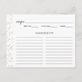 Elle a été récupérée carte de recette de nuptiale  (Devant)