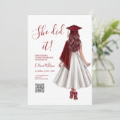 elle a fait des invitations de remise de diplôme,  (Debout devant)