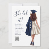 elle a fait des invitations de remise de diplôme, (Devant)