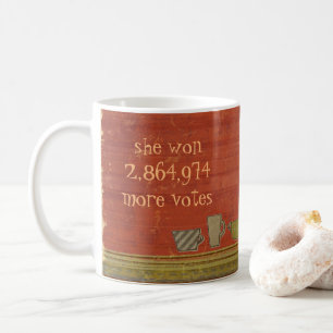 Elle A Gagné Plus De Voix Rusty Red Stripes Mug