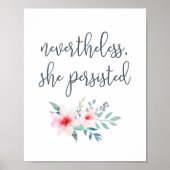 Elle A Néanmoins Persisté | Impression d'art typog (Devant)