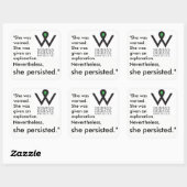 Elle a persisté autocollants carré (Feuille)