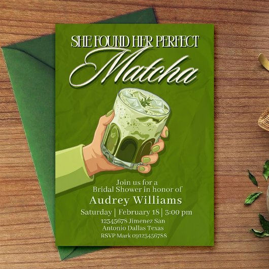 Elle a Trouvé Son Invitation Matcha Parfaite