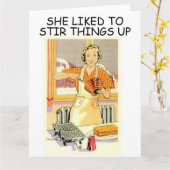 ELLE AIMAIT STIR LES CHOSES, LES CARTES RÉTRO FEMM (Fleur jaune)