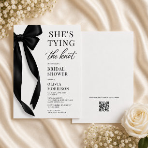 Elle Attache Le Nœud Code QR Invitation Enterremen