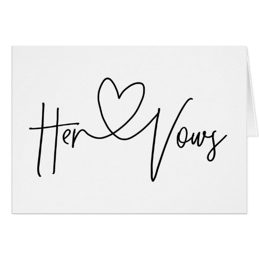 Elle carte moderne de coeur de jour du mariage de (Devant horizontal)