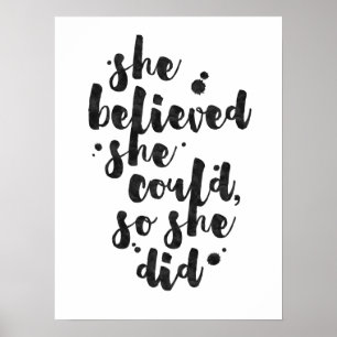 Elle Croyait Qu'Elle Pourrait - Affiche Inspiratio