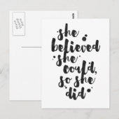 Elle Croyait Qu'Elle Pourrait - Carte Inspirationn (Devant / Derrière)