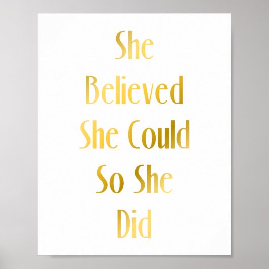 Elle Croyait Qu'Elle Pouvait Motiver Citer Poster (Devant)