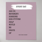 Elle devient une affiche de motivation (Devant)