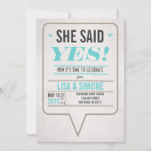 Elle Dit Oui Lesbien Faire-part de mariage (Devant)