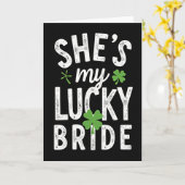 Elle est ma chanceuse mariée Carte Saint-Patrick (Fleur jaune)
