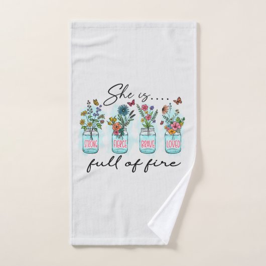 Elle est pleine de feu - Autonomisation florale dy (Serviette à main)