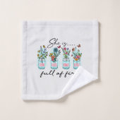 Elle est pleine de feu - Autonomisation florale dy (Gant de toilette)