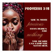 Elle est plus précieuse que les rubis Affiche bril (Devant)