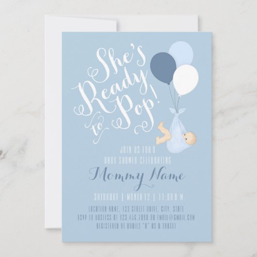 Elle est prête à pop ! Invitation à la douche (Devant)