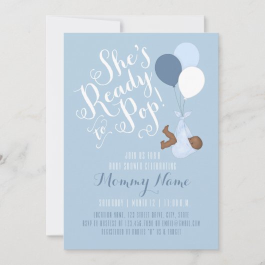 Elle est prête à pop ! Invitation à la douche (Devant)