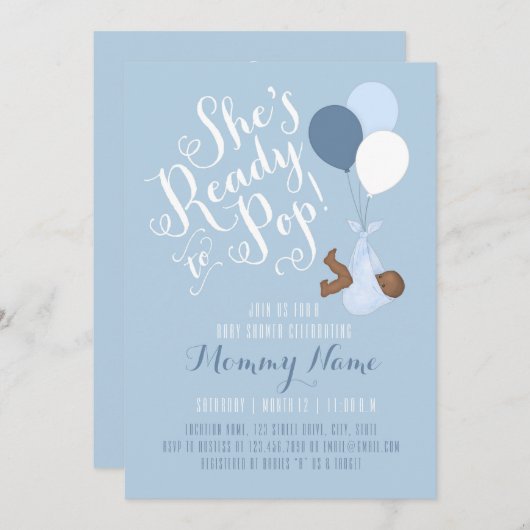 Elle est prête à pop ! Invitation à la douche (Devant / Derrière)