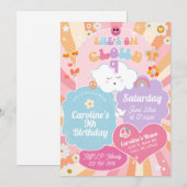 Elle est sur un nuage 9 fille invitation d'anniver (Devant / Derrière)