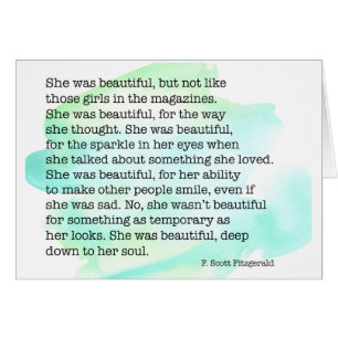 Elle était belle avec une carte texte intérieure p