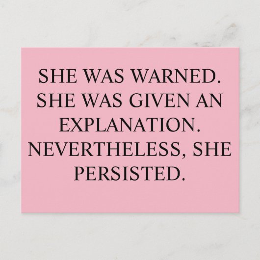 Elle Était Prévenue, Carte Postale (Devant)