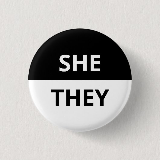 Elle/Ils Pronoun Badge Noir & Blanc (Devant)