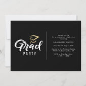 ELLE L'A FAIT | carte de graduation photo en scrip (Dos)